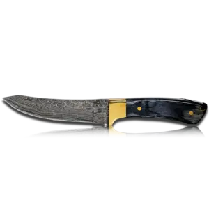Hatif Hunter Special - Damascus Steel Skinner Knife 5 inch with Leather Sheath