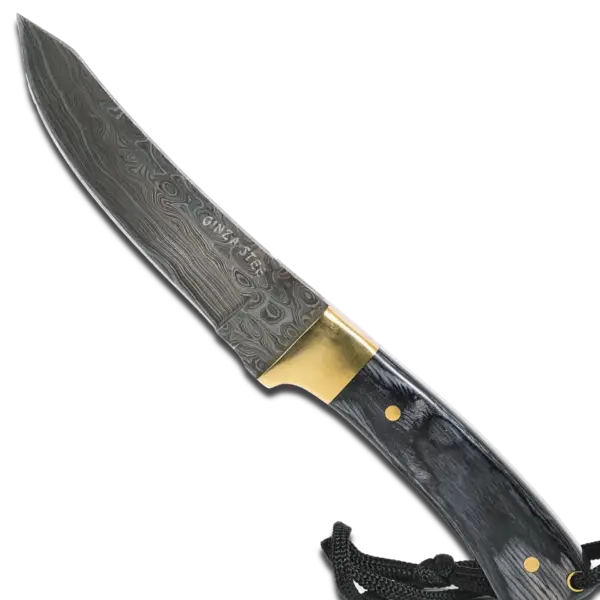Hatif Hunter Special - Damascus Steel Skinner Knife 5 inch with Leather Sheath