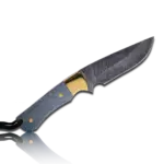 Original Kaito Damascus Steel Skinner Knife 4 inch blade with Premium Leather Sheath