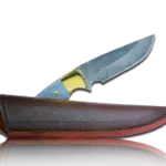 Original Kaito Damascus Steel Skinner Knife 4 inch blade with Premium Leather Sheath