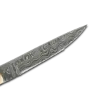 AKARI Skinner Knife 3.5 inch with Stag Horn Handle and Original Leather Sheath