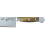 ALPHA OLIVE | Santoku Knife Smooth Blade 7 inch | Forged Steel / Olive wood handle