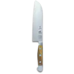 ALPHA OLIVE | Santoku Knife Smooth Blade 7 inch | Forged Steel / Olive wood handle