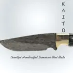 Kaito Damascus Steel Skinner Knife 4 inch blade with Original Leather Sheath