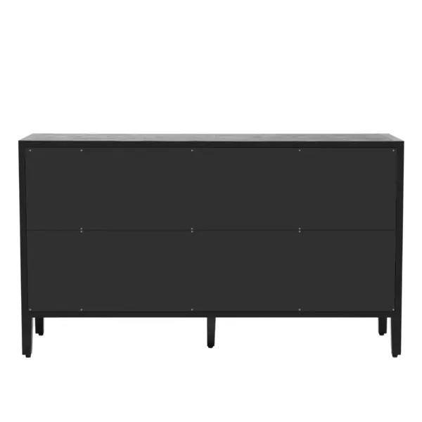 Storage Cabinet Sideboard Wooden Cabinet with 4 Metal handles ,4 Shelves and 4 Doors for Hallway, Entryway, Living room