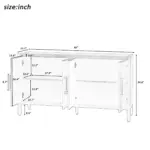 Storage Cabinet Sideboard Wooden Cabinet with 4 Metal handles ,4 Shelves and 4 Doors for Hallway, Entryway, Living room