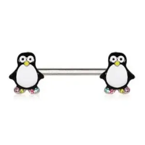 316L Stainless Steel Adorable Penguin Nipple Bar