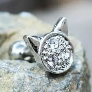 316L Stainless Steel Adorned Cat Cartilage Earring
