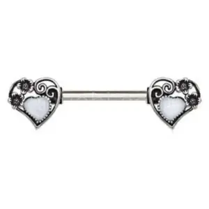 316L Stainless Steel Steampunk Heart Nipple Bar