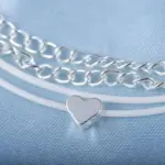Bohemian Silver Heart Multi Chain Anklet Ankle Bracelet