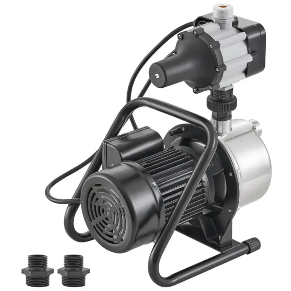 VEVOR Shallow Well Pump, 1HP 115V, 1200 GPH 145 ft Head, Portable Stainless Steel Sprinkler Booster Jet Pumps with Automatic Controller for Garden Lawn Irrigation system, Water Transfer