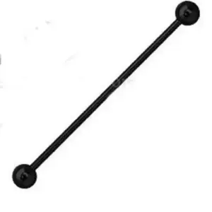 14g (1.6 mm) Black Titanium Anodized Industrial Barbell Earring