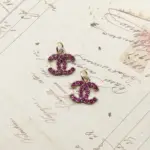 Designer Zipper Pull Mini Pink Rhinestone Goldtone Set