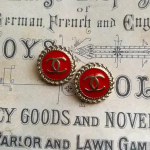 Designer Buttons Red Enamel Set