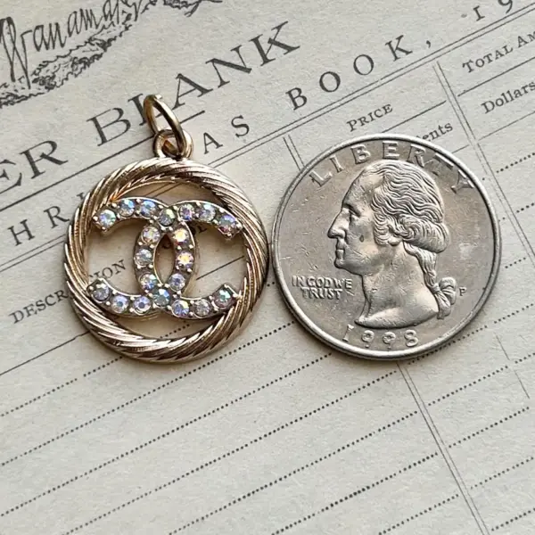 Designer Aurora Borealis Goldtone Zipper Pull