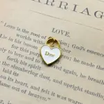 Designer White Heart-Shaped Goldtone Zipper Pull