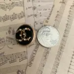 Designer Buttons Black and Gold Rhinestone Set