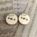Designer Buttons Black and Gold Rhinestone Set