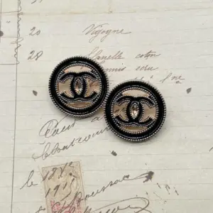 Designer Buttons Black Enamel Goldtone Set