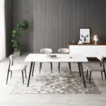 J3710 Porcelain Dining Table White 70"