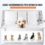 VEVOR 50" Pet Dog Bathing Station Electric Height Adjustment, Professional Stainless Steel Dog Grooming Tub w/ Soap Box, Faucet,Rich Accessory,Bathtub for Multiple Pets, Washing Sink for Home(Left)