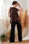 Wide Leg Velvet Trousers