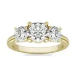 2 CTW AGI Certified Lab Grown Diamond (G-VS) Three Stone Engagement Ring in Choice of 14K Yellow or 14k White Gold