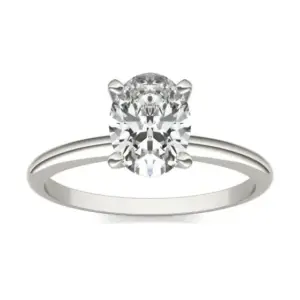 1 1/2 CTW Oval Lab Grown Diamond Solitaire Engagement Ring 14K White Gold