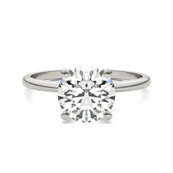 2 CTW Round Lab Grown Diamond Solitaire Engagement Ring 14K White Gold (G-VS)