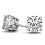 AGI Certified Lab Grown Diamond (G-VS) Stud Earrings in 14K White or Yellow Gold - Choose 1 CTW or 2 CTW