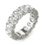5 5/8 CTW Oval Lab Grown Diamond Couture Classic Eternity Ring 14K White Gold (G-VS)