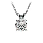 1.50 Ctw Prong Set Round Lab Grown Diamond Pendant In White /Yellow Gold G-VS