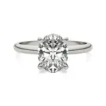 2.00 CTW AGI Certified Oval Lab Grown Diamond Solitaire Engagement Ring in 14K White Gold (G-VS)