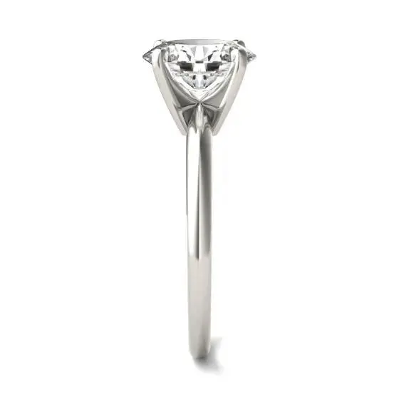 2.00 CTW AGI Certified Oval Lab Grown Diamond Solitaire Engagement Ring in 14K White Gold (G-VS)