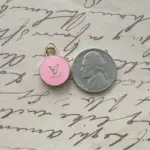 Designer Zipper Pull Pink Enamel Double-Sided Set