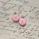 Designer Zipper Pull Pink Enamel Double-Sided Set