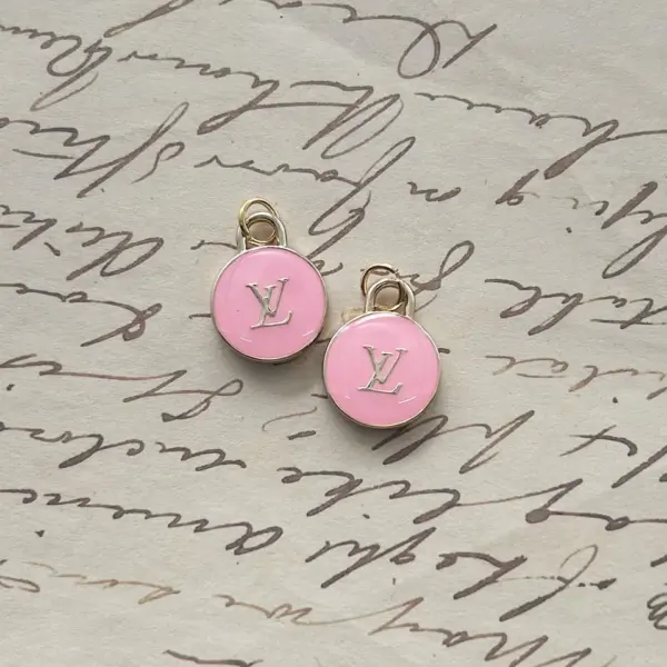 Designer Zipper Pull Pink Enamel Double-Sided Set