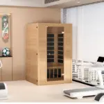 VEVOR Far Infrared Wooden Sauna, Room Home Sauna Spa for 2 Person, Low EMF Far Infrared Hemlock Wood Saunas with Tempered Glass Door & 2 Bluetooth Speakers, 1800W Indoor Use