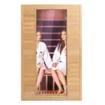 VEVOR Far Infrared Wooden Sauna, Room Home Sauna Spa for 2 Person, Low EMF Far Infrared Hemlock Wood Saunas with Tempered Glass Door & 2 Bluetooth Speakers, 1800W Indoor Use