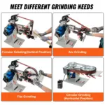 VEVOR Belt Grinder Sander, 72 x 2-Inch Variable Speed Belt Polisher with VFD, 1500W Knife Sharpener with 3 Grinding Moulds & 3PCS Sanding Belts for Metalworking, Compatible with 72"- 82*2" Belts