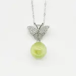 Sterling Silver Diamond Butterfly Aroma Necklace - Green | Energy & Healing | Diffuse on the go