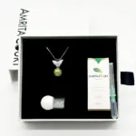 Sterling Silver Diamond Butterfly Aroma Necklace - Green | Energy & Healing | Diffuse on the go