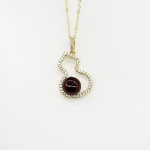 Golden Gourd Aroma Necklace - Amethyst | Energy & Healing | Diffuse on the go | Sterling Silver Chain