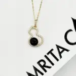 Golden Gourd Aroma Necklace - Amethyst | Energy & Healing | Diffuse on the go | Sterling Silver Chain