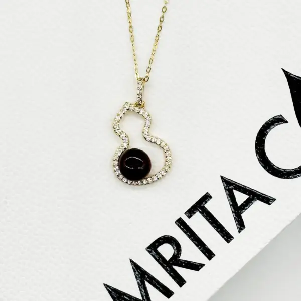 Golden Gourd Aroma Necklace - Amethyst | Energy & Healing | Diffuse on the go | Sterling Silver Chain