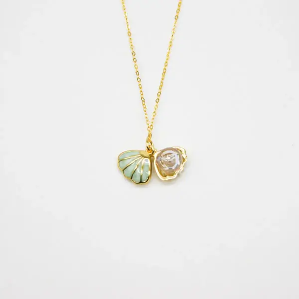 Green Shell Murano Aroma Necklace - Dreamy Lavender | Energy & Healing | Diffuse on the go | 925 Silver