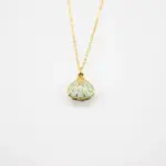 Green Shell Murano Aroma Necklace - Dreamy Lavender | Energy & Healing | Diffuse on the go | 925 Silver