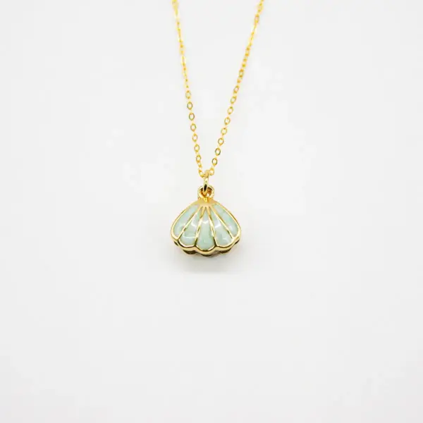Green Shell Murano Aroma Necklace - Dreamy Lavender | Energy & Healing | Diffuse on the go | 925 Silver