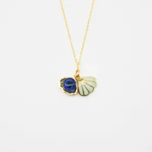 Green Shell Murano Aroma Necklace - Oceanic Depths | Energy & Healing | Diffuse on the go | Sterling Silver Gift