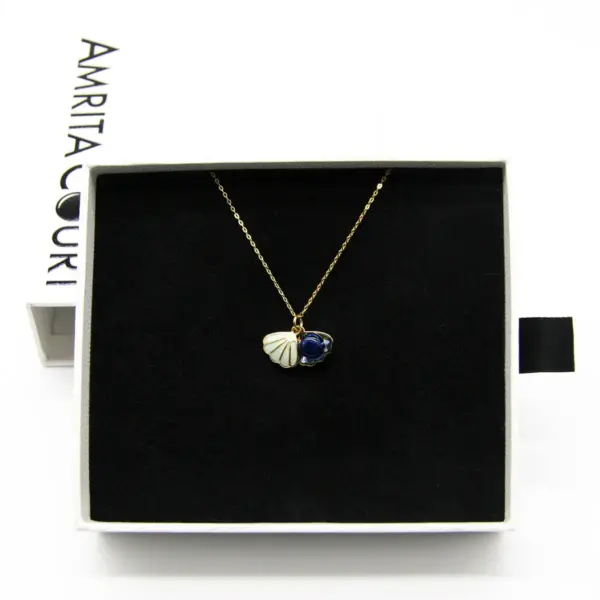 Green Shell Murano Aroma Necklace - Oceanic Depths | Energy & Healing | Diffuse on the go | Sterling Silver Gift